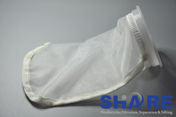 High Dirt Holding Capacity 1 Micron Filter Fabric Liquid Filter Bags With Galvanized Steel Ring